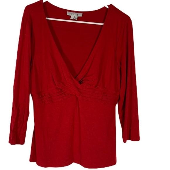 Ice Tops - ‼️MOVING SALE‼️ I.c.e deep Red Surplice flattering blouse large